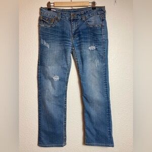 True Religion Billy- Dark Hollow First Edition womens size 30 jeans distressed